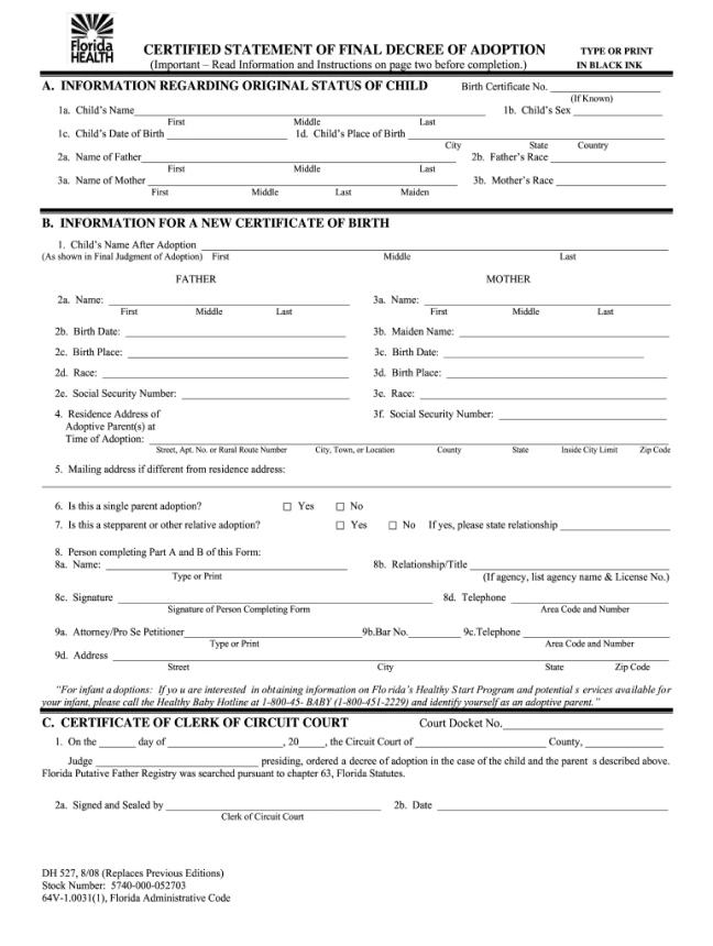 Adoption Drecree