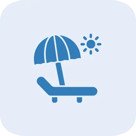 Sun, umbrella and beach